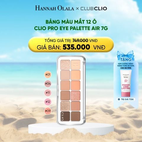  DEAL 6: BẢNG MÀU MẮT 12 Ô CLIO PRO EYE PALETTE AIR 7G 