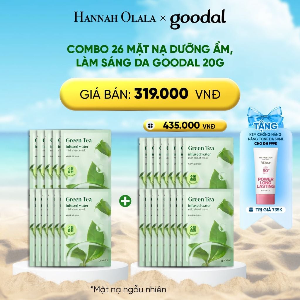  DEAL 2: COMBO 26 MẶT NẠ DƯỠNG ẨM, LÀM SÁNG DA GOODAL 20G 