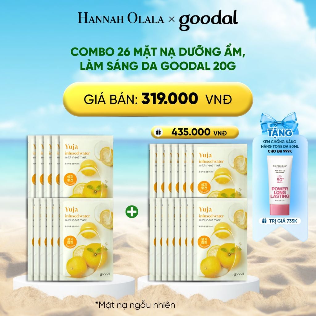  DEAL 2: COMBO 26 MẶT NẠ DƯỠNG ẨM, LÀM SÁNG DA GOODAL 20G 