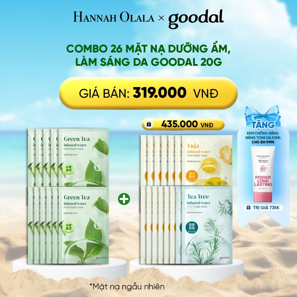  DEAL 2: COMBO 26 MẶT NẠ DƯỠNG ẨM, LÀM SÁNG DA GOODAL 20G 