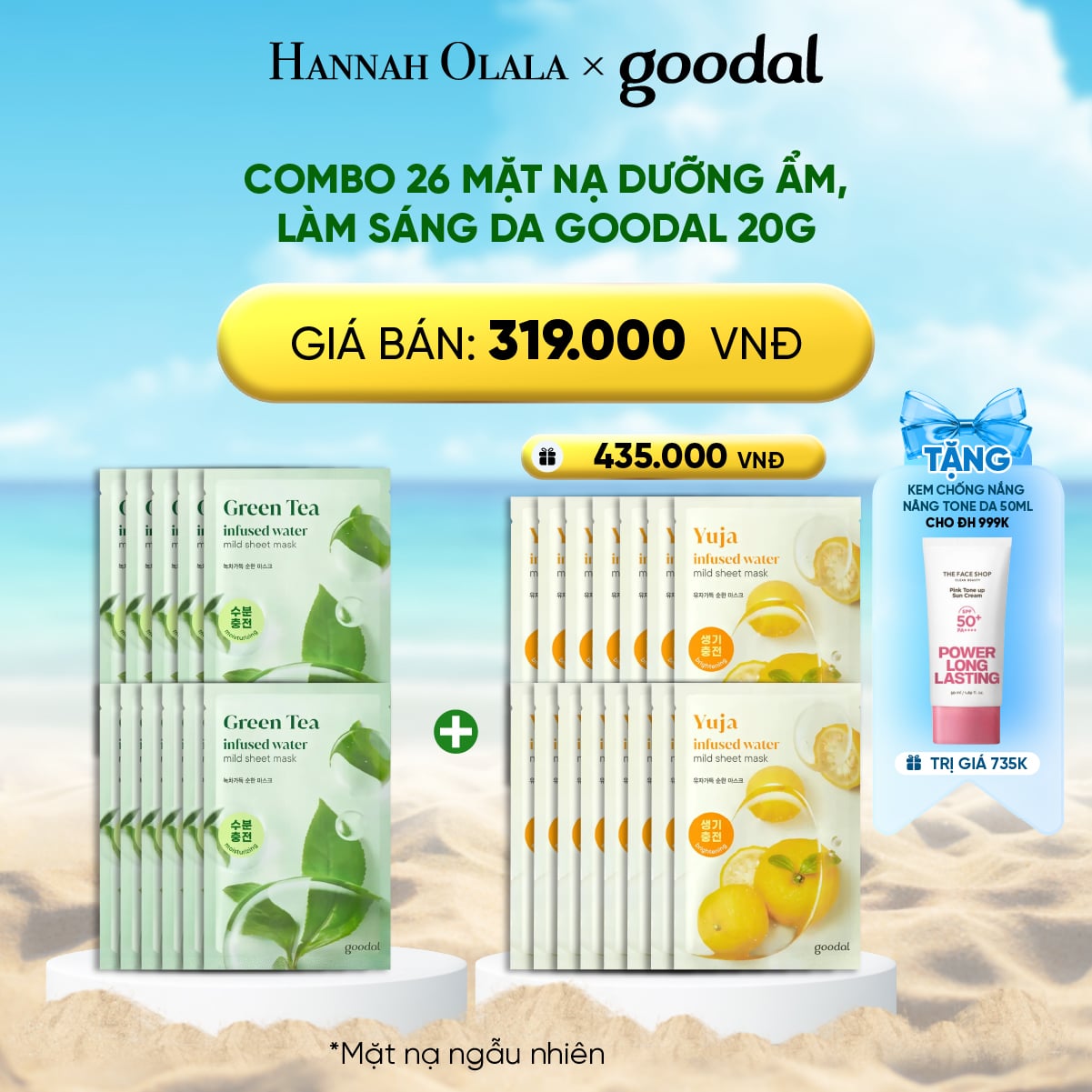 Combo Mặt Nạ Dưỡng Ẩm Làm Sáng Da Goodal 20g