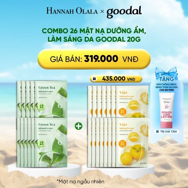  A1137_DEAL 2: COMBO 26 MẶT NẠ DƯỠNG ẨM, LÀM SÁNG DA GOODAL 20G 