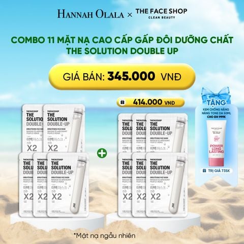  DEAL 3: COMBO 11 MẶT NẠ CAO CẤP GẤP ĐÔI DƯỠNG CHẤT THE SOLUTION DOUBLE UP 
