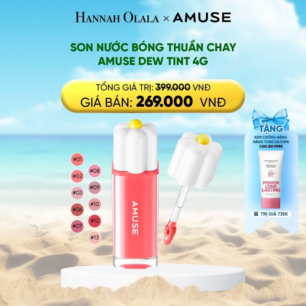  DEAL 3: SON NƯỚC BÓNG THUẦN CHAY AMUSE DEW TINT 4G 