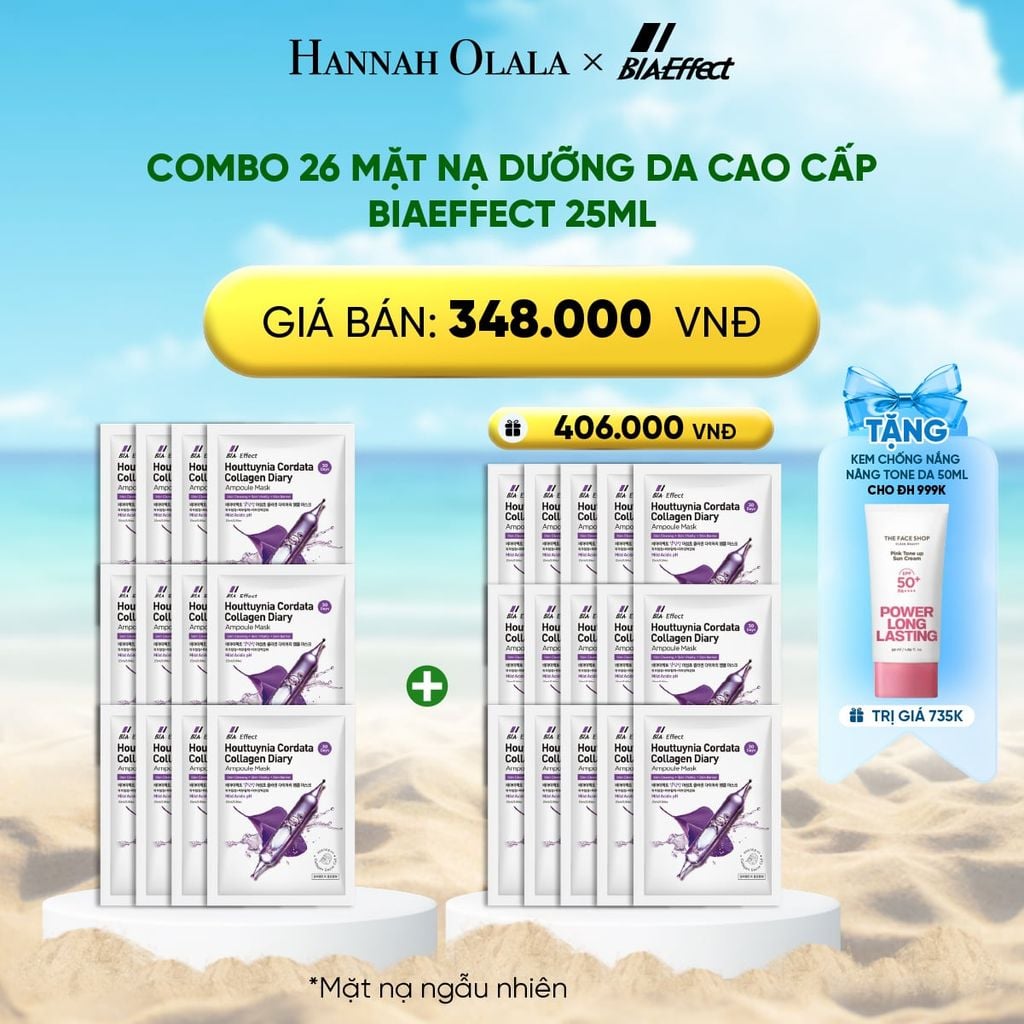  DEAL 1: COMBO 26 MẶT NẠ DƯỠNG DA CAO CẤP BIAEFFECT 25ML 