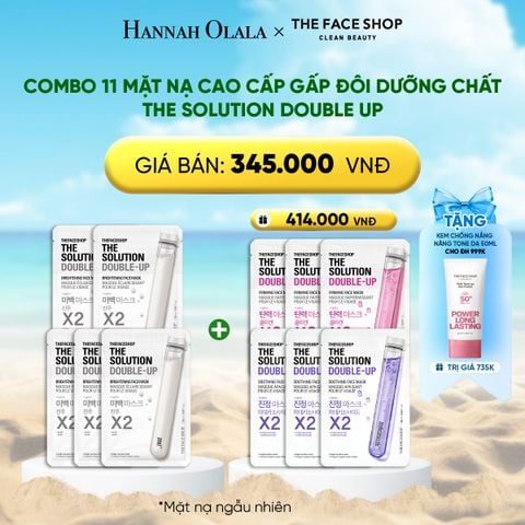  DEAL 3: COMBO 11 MẶT NẠ CAO CẤP GẤP ĐÔI DƯỠNG CHẤT THE SOLUTION DOUBLE UP 