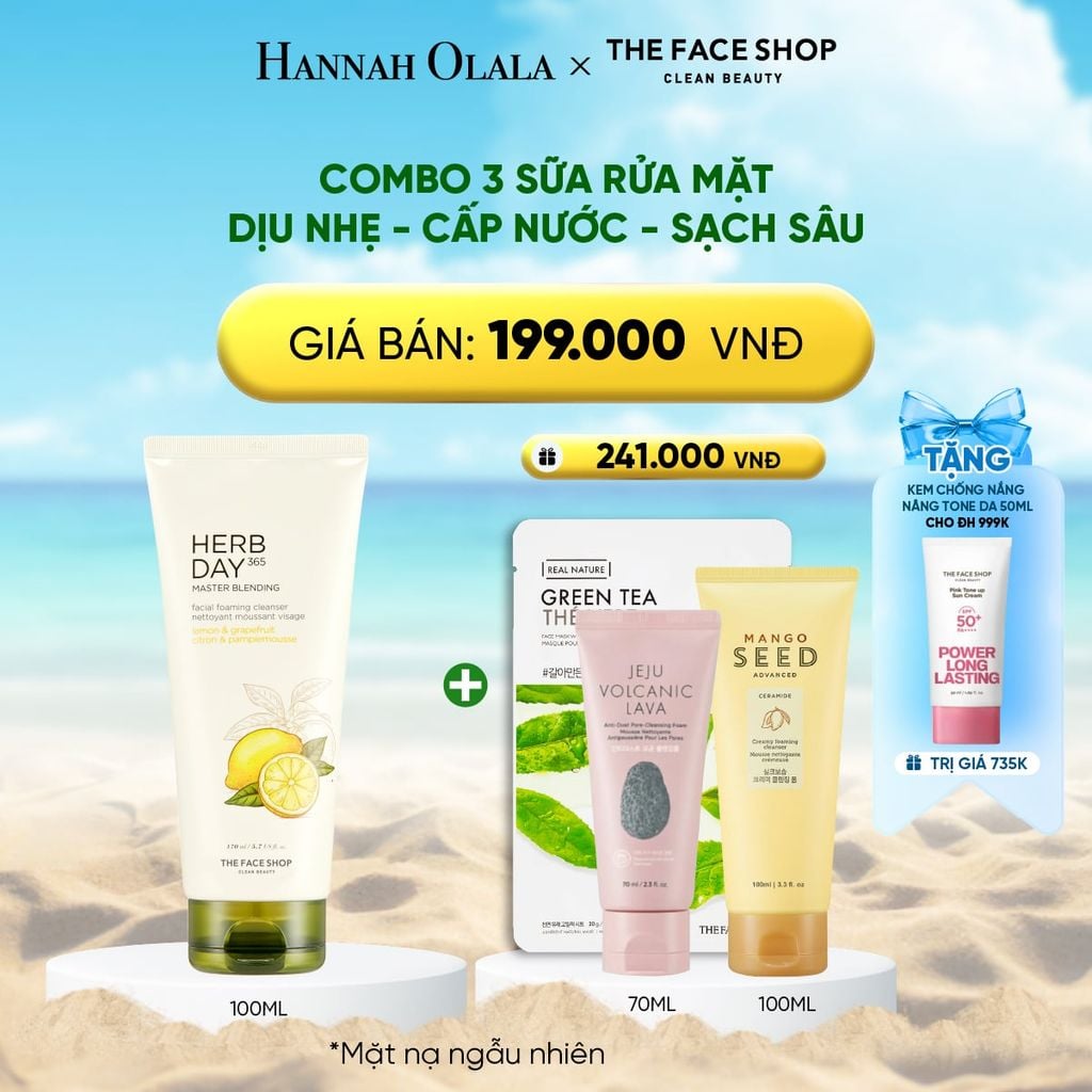  DEAL 6: COMBO 3 SỮA RỬA MẶT DỊU NHẸ - CẤP NƯỚC - SẠCH SÂU 