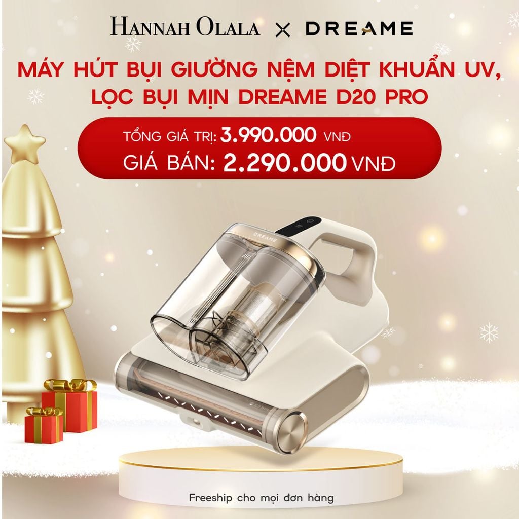  A38_DEAL 8: MÁY HÚT BỤI GIƯỜNG NỆM DIỆT KHUẨN UV, LỌC BỤI MỊN DREAME D20 PRO - BẢN QUỐC TẾ - BẢO HÀNH 24 THÁNG 