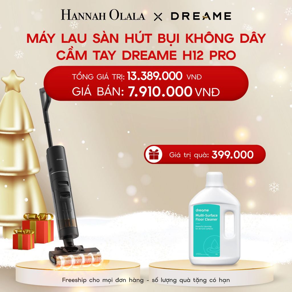  A39_DEAL 9: MÁY LAU SÀN HÚT BỤI KHÔNG DÂY CẦM TAY DREAME H12 PRO - BẢN QUỐC TẾ - BH 24 THÁNG 
