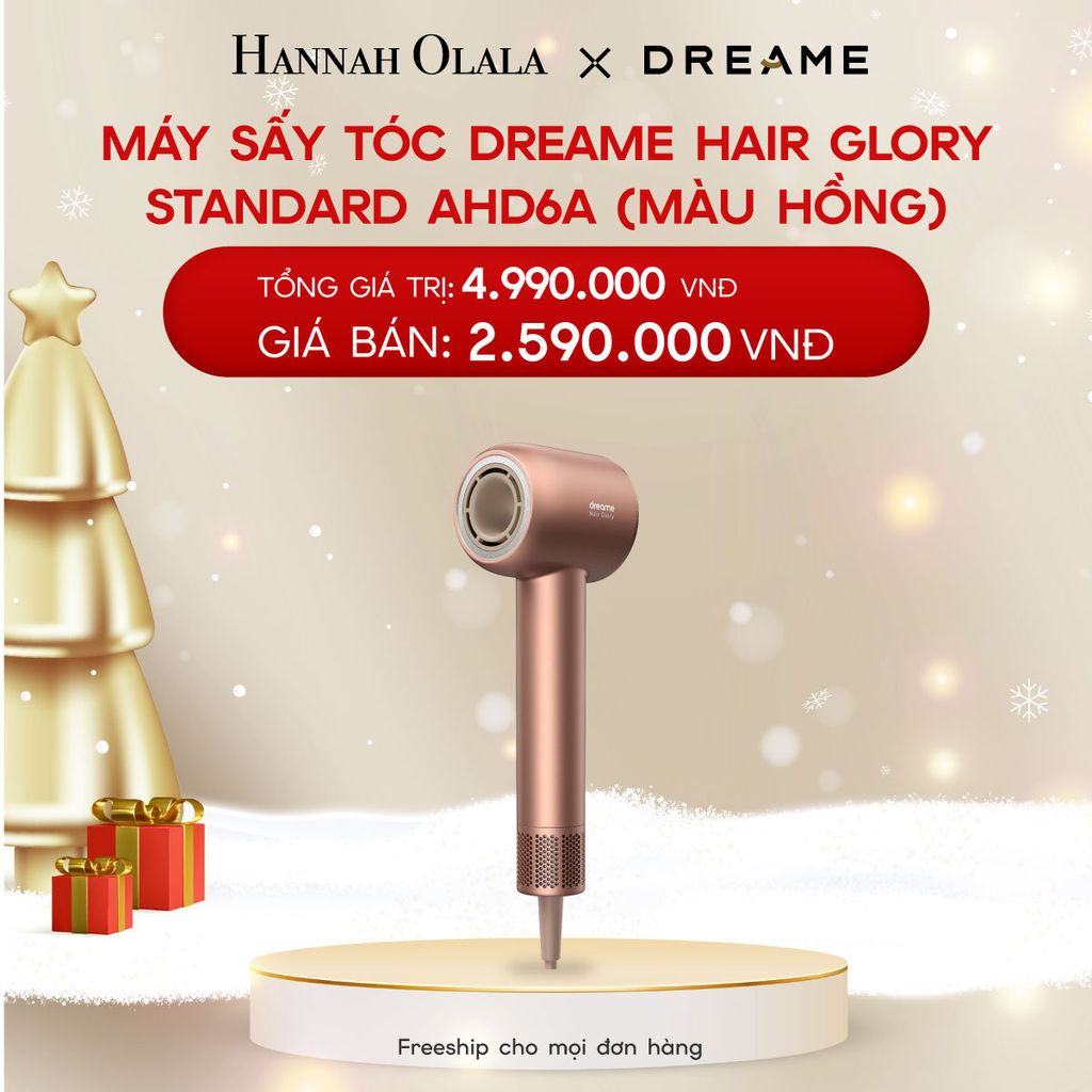  A36_DEAL 6: MÁY SẤY TÓC DREAME HAIR GLORY STANDARD AHD6A - BẢN QUỐC TẾ - BH 24 THÁNG 