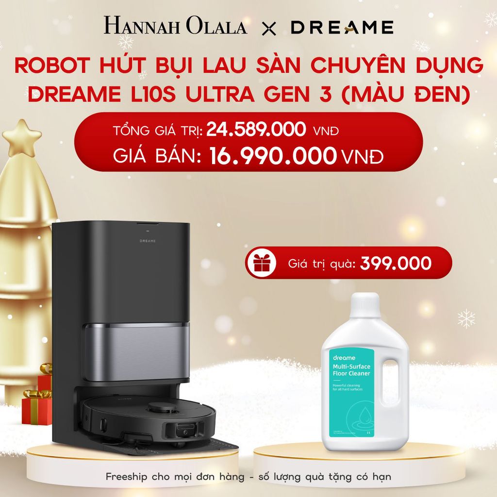  A29_DEAL 16: ROBOT HÚT BỤI LAU SÀN CHUYÊN DỤNG DREAME L10S ULTRA GEN 3 - BẢO HÀNH 24 THÁNG 