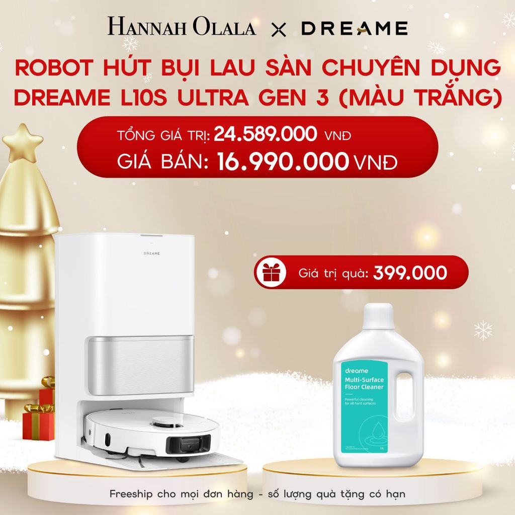  A29_DEAL 16: ROBOT HÚT BỤI LAU SÀN CHUYÊN DỤNG DREAME L10S ULTRA GEN 3 - BẢO HÀNH 24 THÁNG 