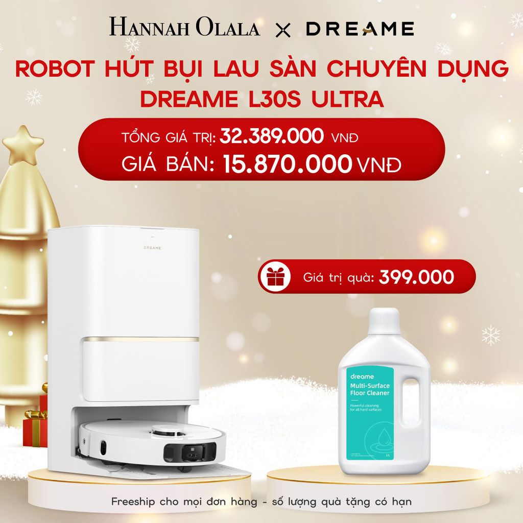  A32_DEAL 2: ROBOT HÚT BỤI LAU SÀN CHUYÊN DỤNG DREAME L30S ULTRA - BẢN QUỐC TẾ - BH 24 THÁNG 