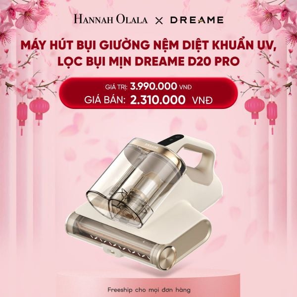  DEAL 2: MÁY HÚT BỤI GIƯỜNG NỆM DIỆT KHUẨN UV, LỌC BỤI MỊN DREAME D20 PRO - BẢN QUỐC TẾ - BẢO HÀNH 24 THÁNG 