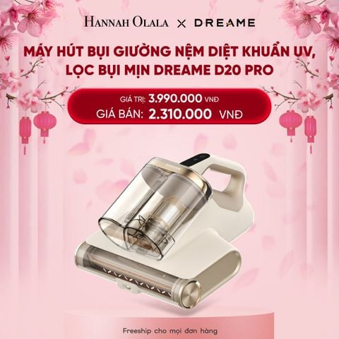  DEAL 2: MÁY HÚT BỤI GIƯỜNG NỆM DIỆT KHUẨN UV, LỌC BỤI MỊN DREAME D20 PRO - BẢN QUỐC TẾ - BẢO HÀNH 24 THÁNG 