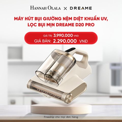  DEAL 8: MÁY HÚT BỤI GIƯỜNG NỆM DIỆT KHUẨN UV, LỌC BỤI MỊN DREAME D20 PRO - BẢN QUỐC TẾ - BẢO HÀNH 24 THÁNG 