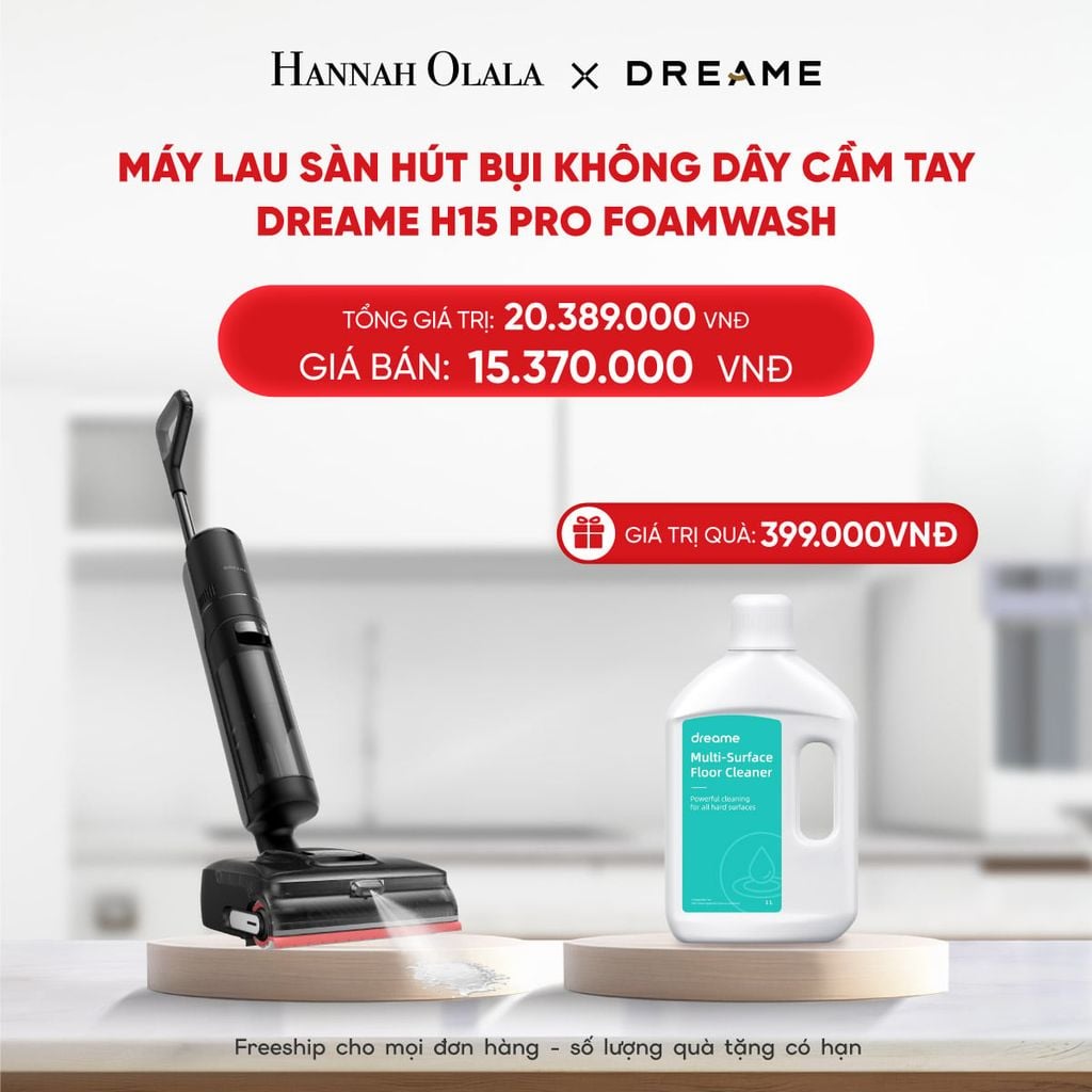  DEAL 9: DREAME H15 PRO FOAM WASH MÁY HÚT BỤI LAU SÀN KHÔNG DÂY | GIẶT NƯỚC NÓNG 100℃ |BH 24 THÁNG 