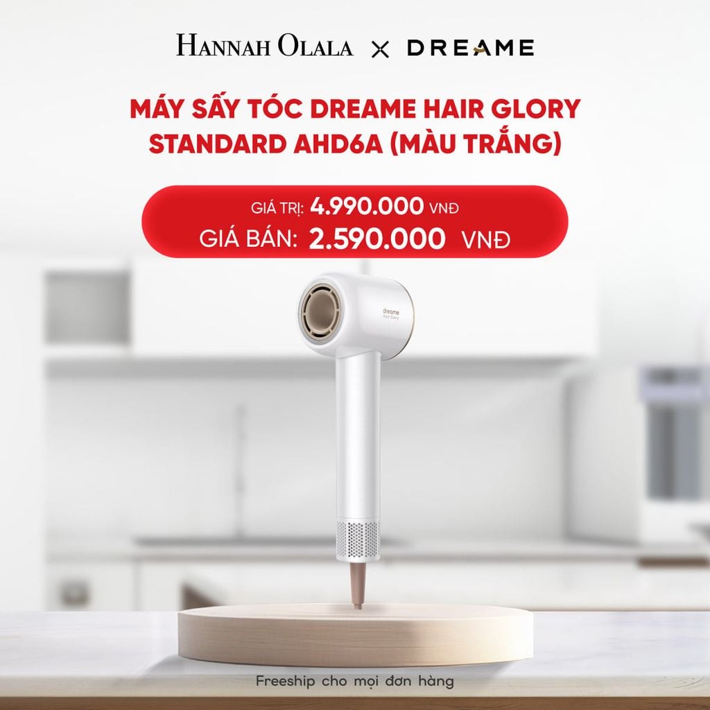  DEAL 6: MÁY SẤY TÓC DREAME HAIR GLORY STANDARD AHD6A - BẢN QUỐC TẾ - BH 24 THÁNG 