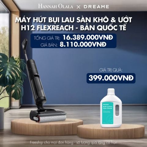  M14_DEAL 8: MÁY HÚT BỤI LAU SÀN KHÔ & ƯỚT H12 FLEXREACH - BẢN QUỐC TẾ - BẢO HÀNH 24 THÁNG 