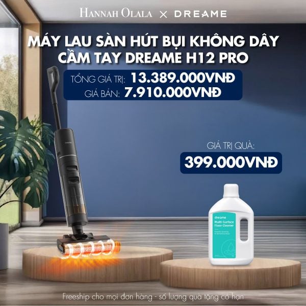  M13_DEAL 7: MÁY LAU SÀN HÚT BỤI KHÔNG DÂY CẦM TAY DREAME H12 PRO - BẢN QUỐC TẾ - BH 24 THÁNG 