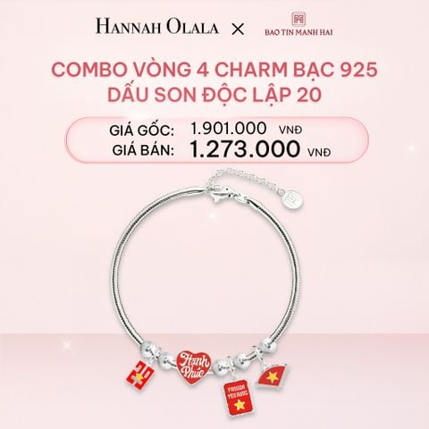  E318_DEAL 10: COMBO LẮC TAY BẠC 925 MÃ CB 4 CHARM MIX BI 20 BST A80 DẤU SON ĐỘC LẬP BẢO TÍN MẠNH HẢI 