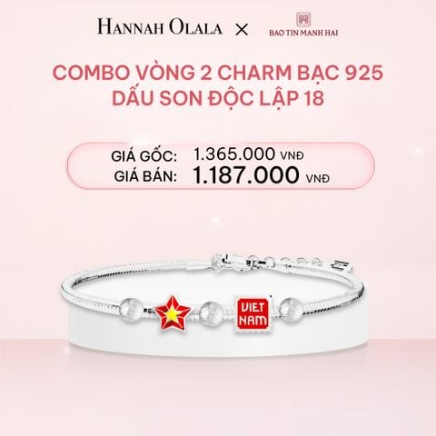  E321_DEAL 2: COMBO LẮC TAY BẠC 925 MÃ CB 2 CHARM MIX BI 18 BST A80 DẤU SON ĐỘC LẬP BẢO TÍN MẠNH HẢI 