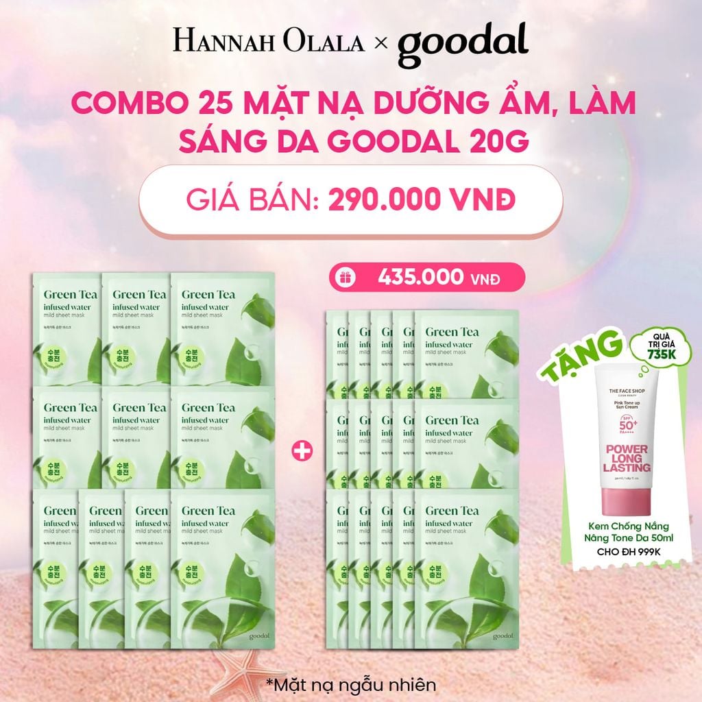  COMBO 25 MẶT NẠ DƯỠNG ẨM, LÀM SÁNG DA GOODAL 20G 