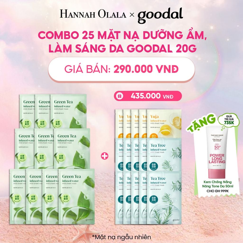  COMBO 25 MẶT NẠ DƯỠNG ẨM, LÀM SÁNG DA GOODAL 20G 