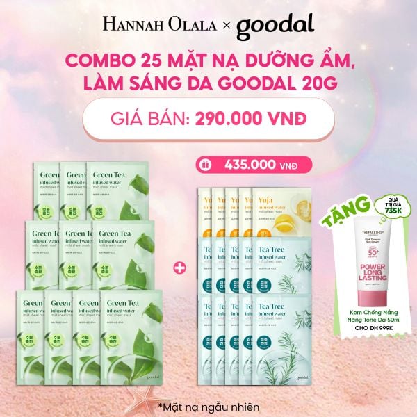  COMBO 25 MẶT NẠ DƯỠNG ẨM, LÀM SÁNG DA GOODAL 20G 
