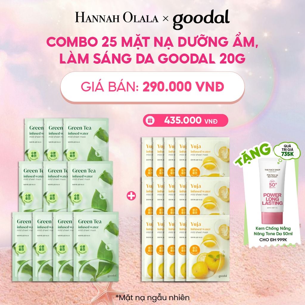  COMBO 25 MẶT NẠ DƯỠNG ẨM, LÀM SÁNG DA GOODAL 20G 