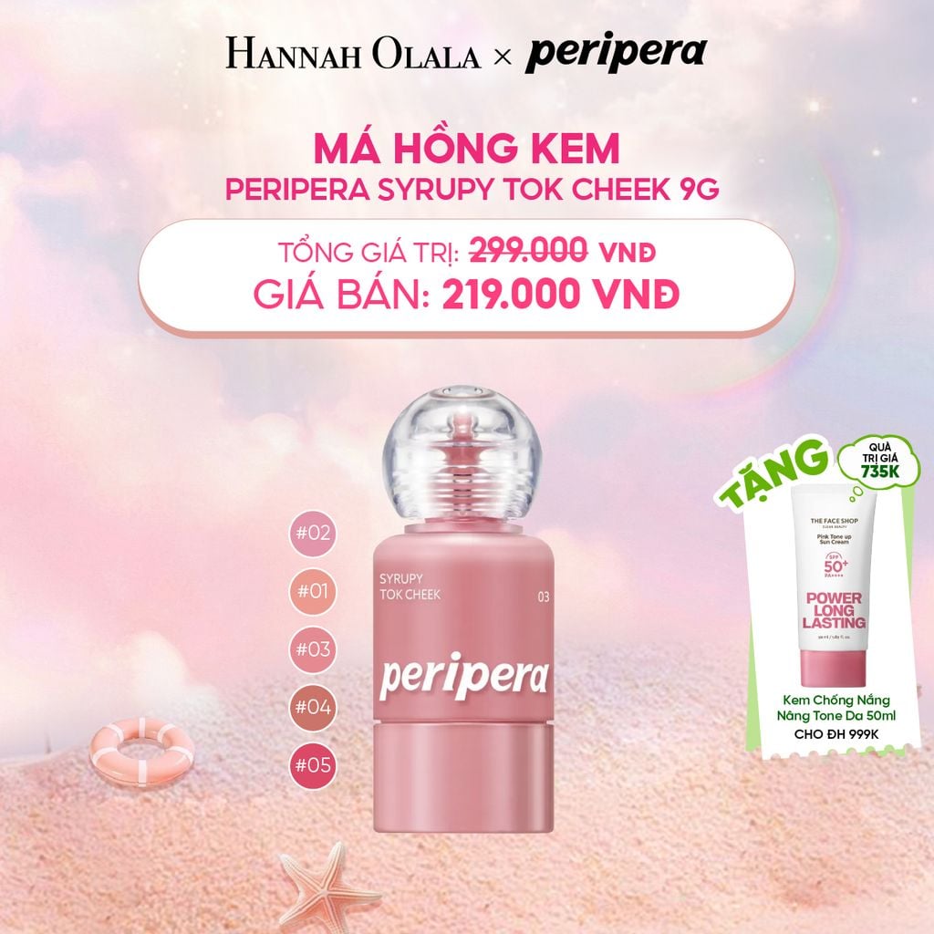  MÁ HỒNG KEM PERIPERA SYRUPY TOK CHEEK 9G 
