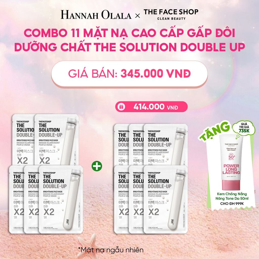  COMBO 11 MẶT NẠ CAO CẤP GẤP ĐÔI DƯỠNG CHẤT THE SOLUTION DOUBLE UP 