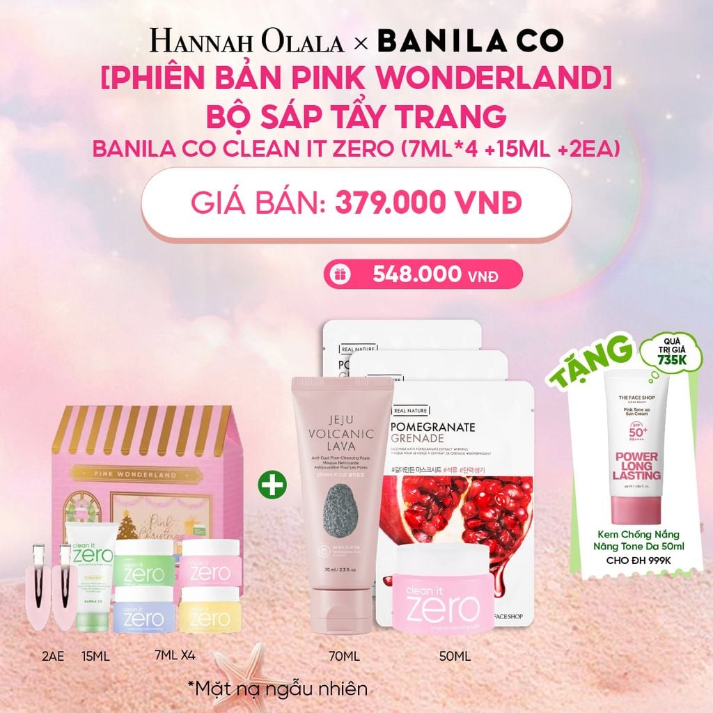  [PHIÊN BẢN PINK WONDERLAND] BỘ SÁP TẨY TRANG BANILA CO CLEAN IT ZERO 