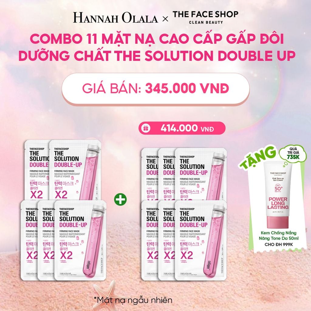  COMBO 11 MẶT NẠ CAO CẤP GẤP ĐÔI DƯỠNG CHẤT THE SOLUTION DOUBLE UP 