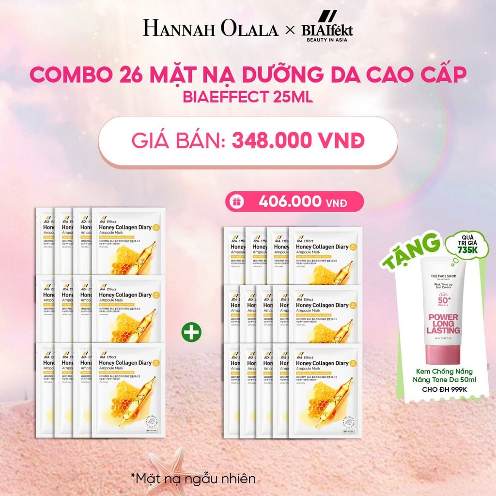  COMBO 26 MẶT NẠ DƯỠNG DA CAO CẤP BIAEFFECT 25ML 