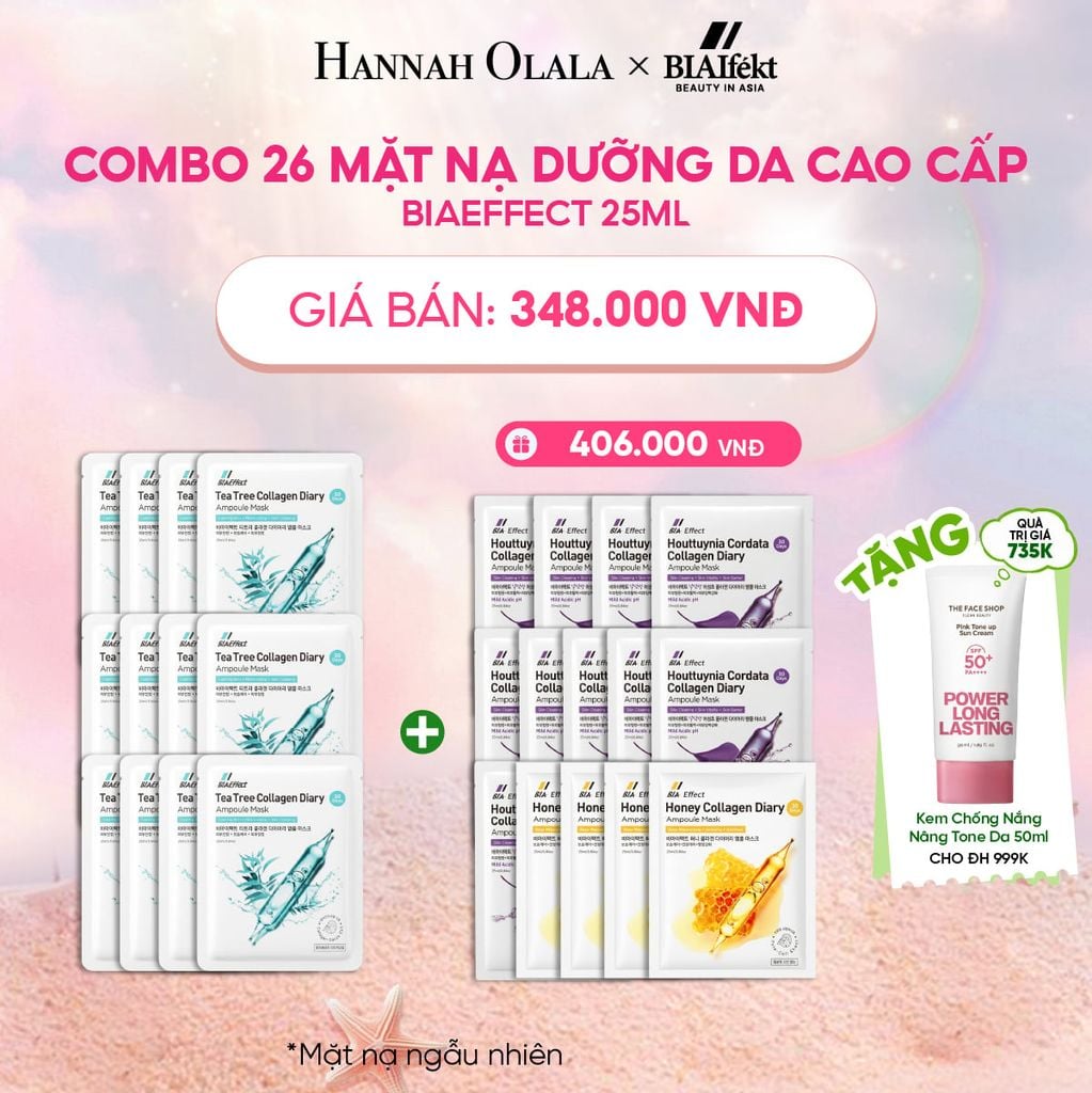  COMBO 26 MẶT NẠ DƯỠNG DA CAO CẤP BIAEFFECT 25ML 