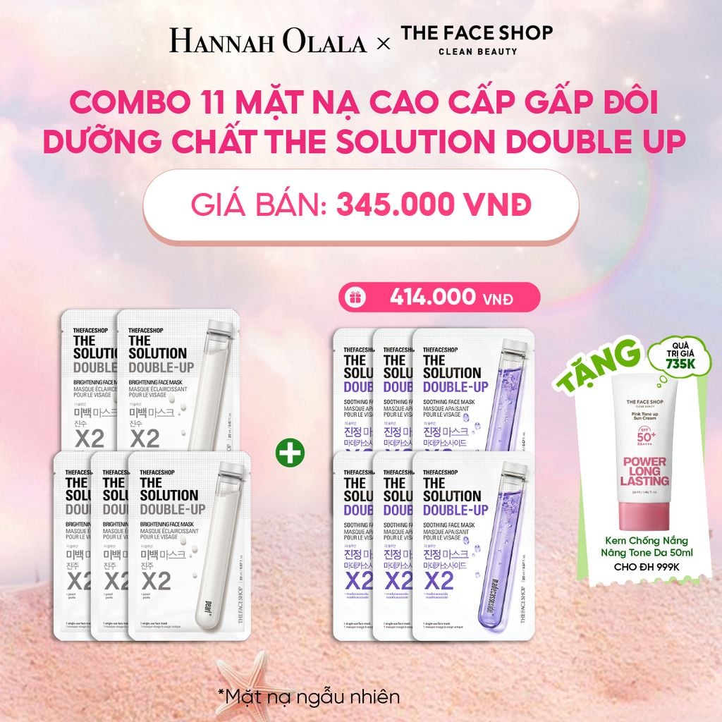  COMBO 11 MẶT NẠ CAO CẤP GẤP ĐÔI DƯỠNG CHẤT THE SOLUTION DOUBLE UP 