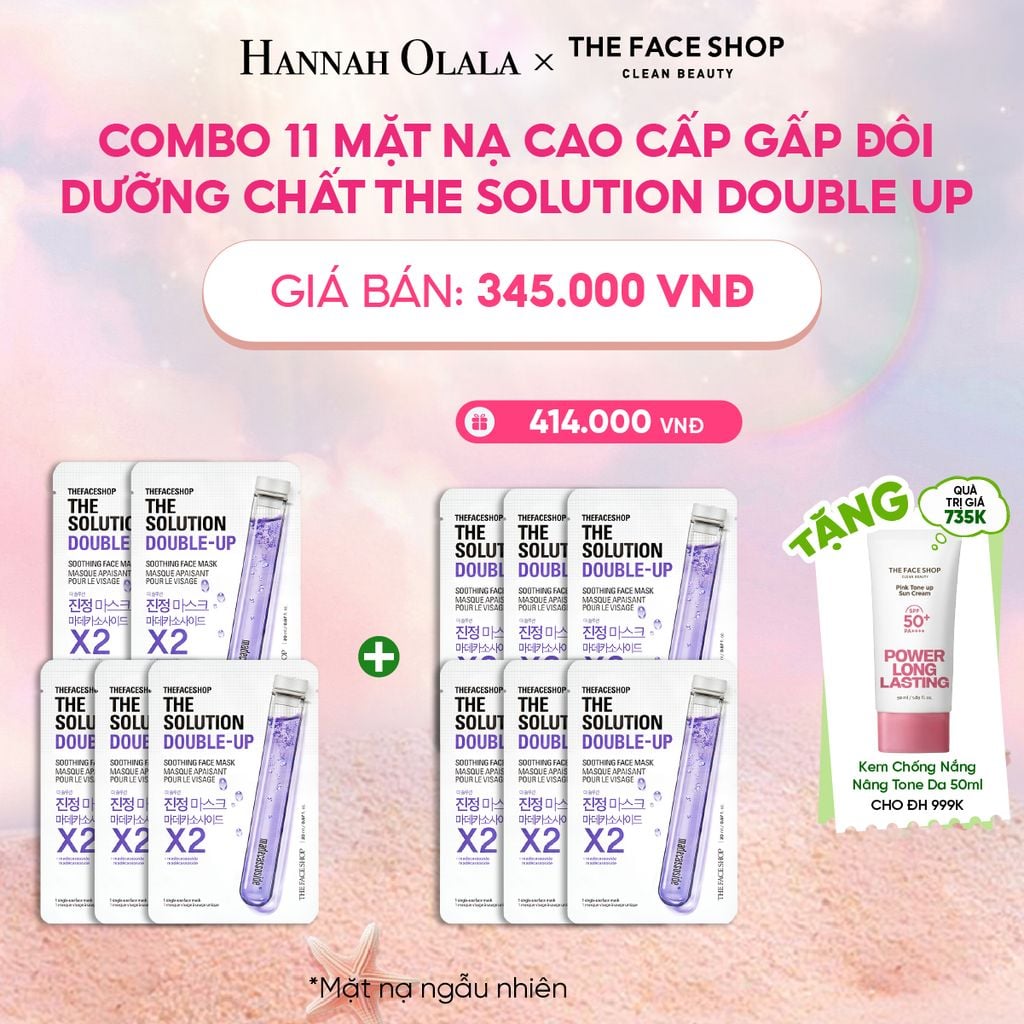  COMBO 11 MẶT NẠ CAO CẤP GẤP ĐÔI DƯỠNG CHẤT THE SOLUTION DOUBLE UP 