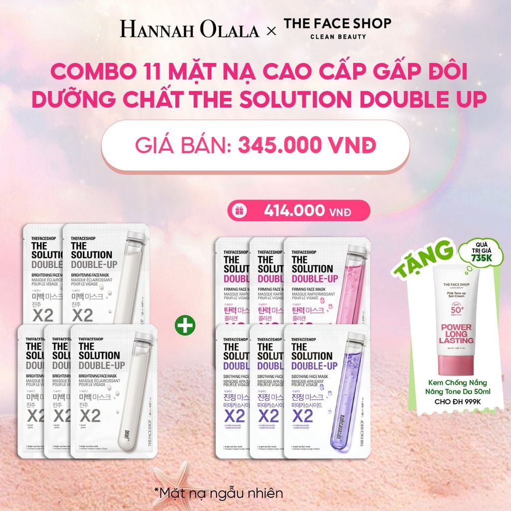  COMBO 11 MẶT NẠ CAO CẤP GẤP ĐÔI DƯỠNG CHẤT THE SOLUTION DOUBLE UP 