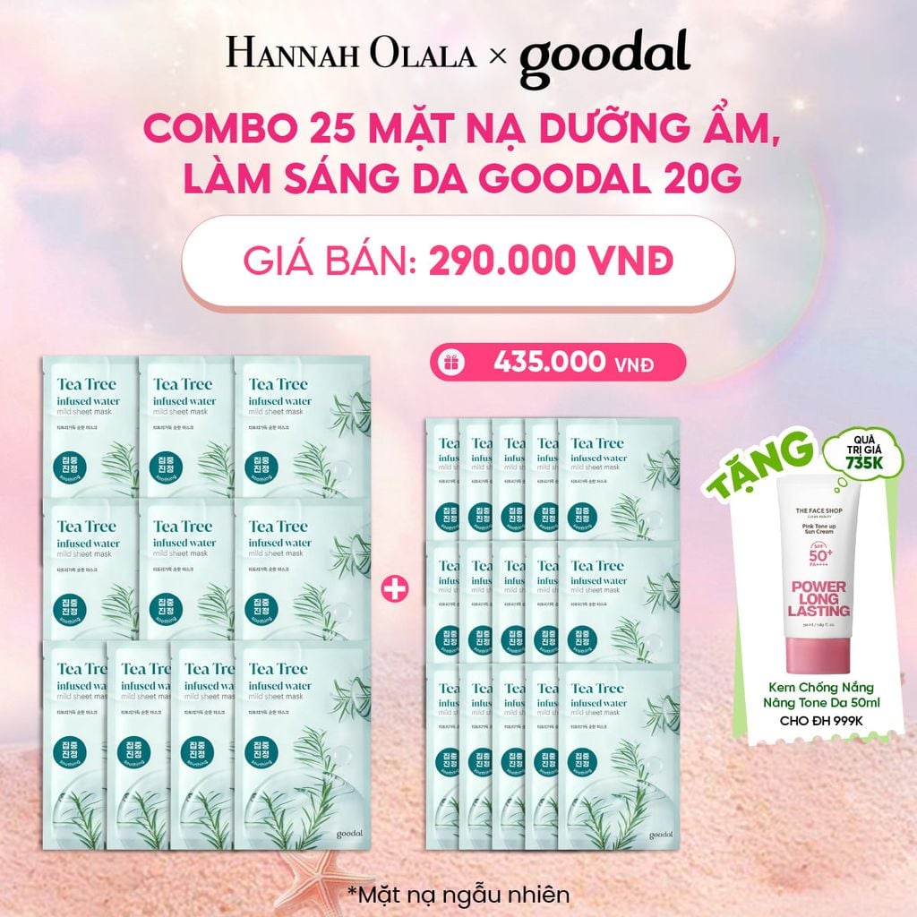  COMBO 25 MẶT NẠ DƯỠNG ẨM, LÀM SÁNG DA GOODAL 20G 