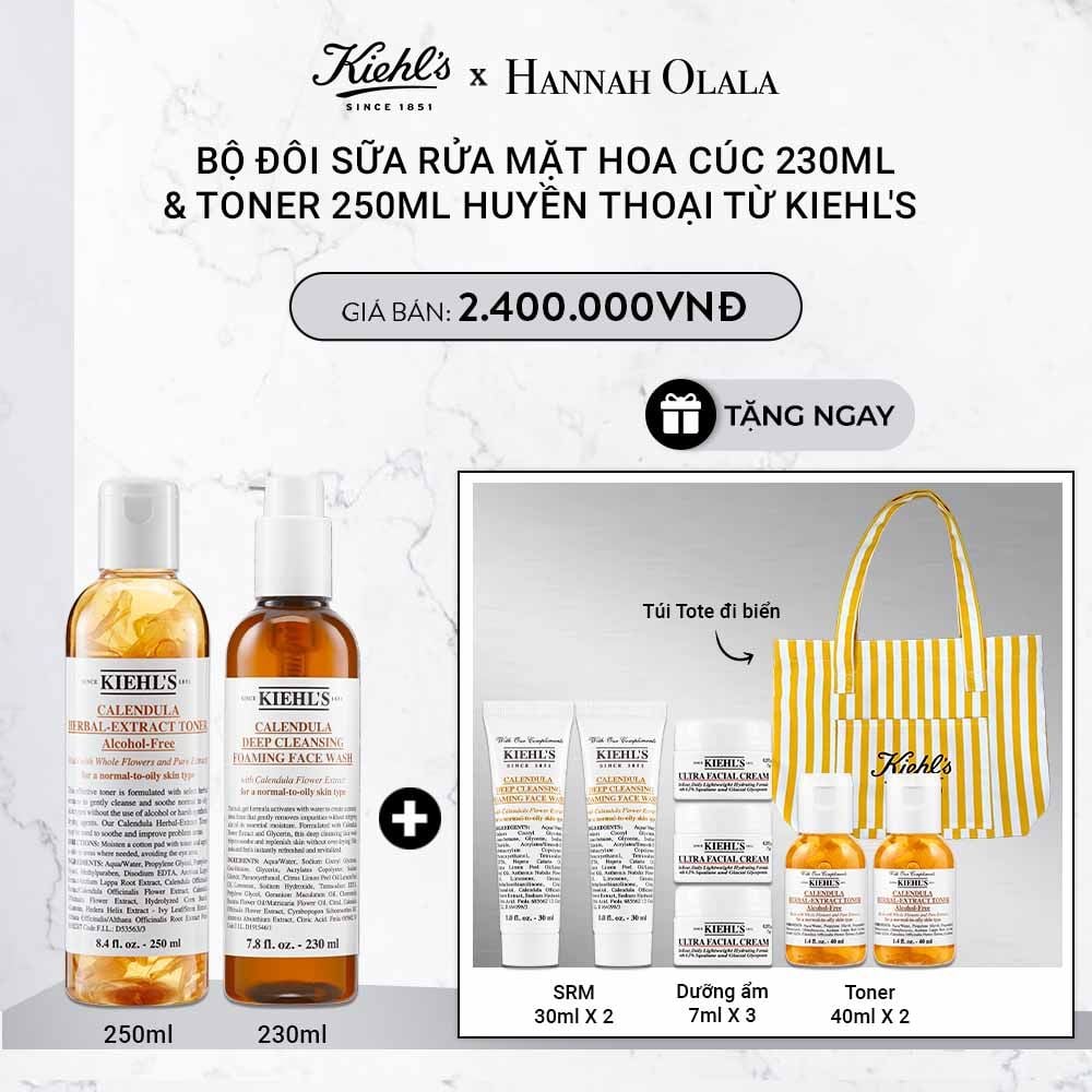  DEAL 8: BỘ ĐÔI SỮA RỬA MẶT HOA CÚC 230ML & TONER 250ML HUYỀN THOẠI TỪ KIEHL'S 