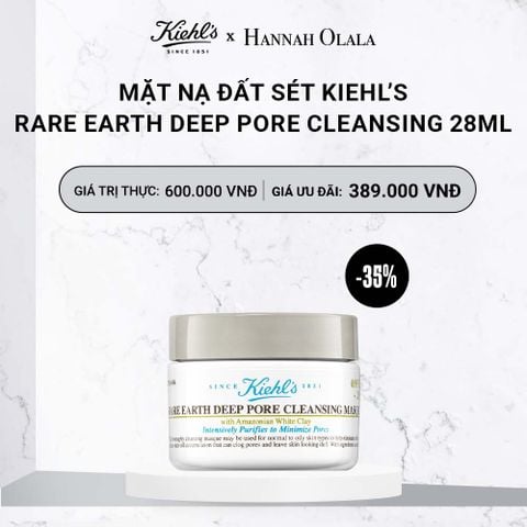  DEAL 17: [ ĐỘC QUYỀN HANNAH OLALA ] MẶT NẠ ĐẤT SÉT KIEHL'S RARE EARTH DEEP PORE CLEANSING MASQUE 28ML 