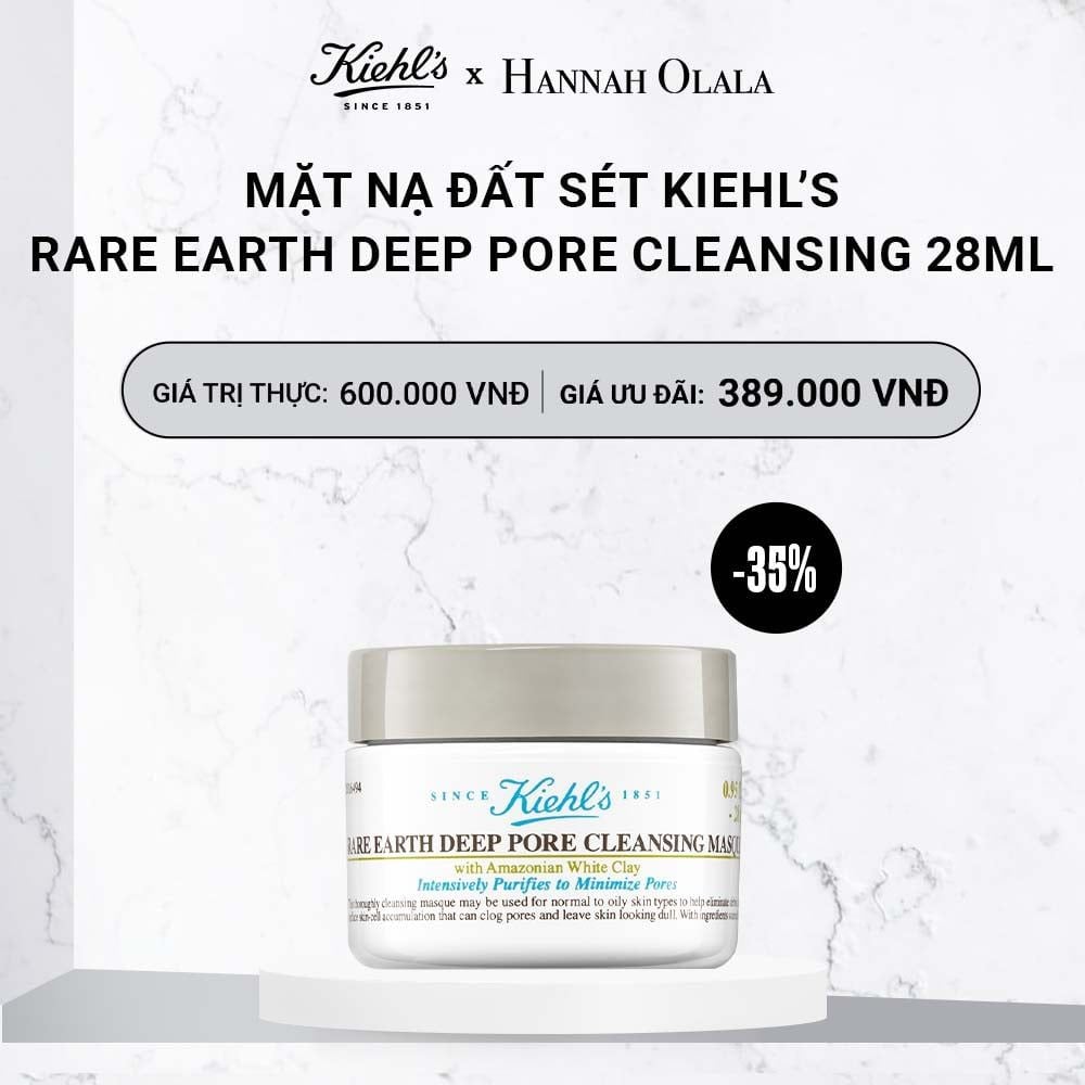  DEAL 17: [ ĐỘC QUYỀN HANNAH OLALA ] MẶT NẠ ĐẤT SÉT KIEHL'S RARE EARTH DEEP PORE CLEANSING MASQUE 28ML 