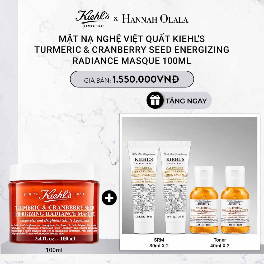  DEAL 10: MẶT NẠ NGHỆ VIỆT QUẤT KIEHL'S TURMERIC & CRANBERRY SEED ENERGIZING RADIANCE MASQUE 100ML 
