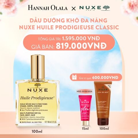  A608_DEAL 2: DẦU DƯỠNG KHÔ ĐA NĂNG NUXE HUILE PRODIGIEUSE MULTI-PURPOSE DRY OIL 100ML (CHỌN HƯƠNG) 