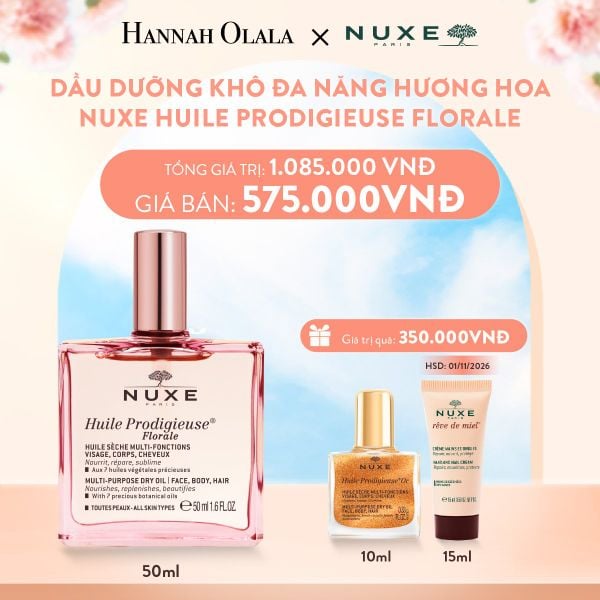  A610_DEAL 3:DẦU DƯỠNG KHÔ ĐA NĂNG NUXE HUILE PRODIGIEUSE MULTI-PURPOSE DRY OIL 50ML (CHỌN HƯƠNG) 