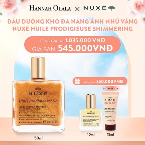  A612_DEAL 4: DẦU DƯỠNG KHÔ ĐA NĂNG ÁNH NHŨ NUXE HUILE PRODIGIEUSE SHIMMERING DRY OIL 50ML (CHỌN HƯƠNG) 