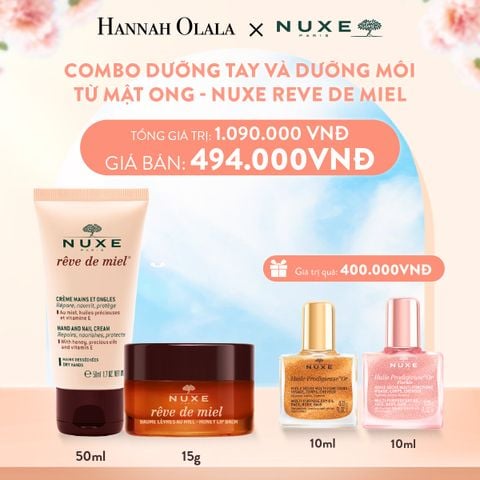  A606_DEAL 8: COMBO DƯỠNG TAY & MÔI NUXE HANDCREAM 50ML & LIP BALM 15G (MẬT ONG/HOA HỒNG) 
