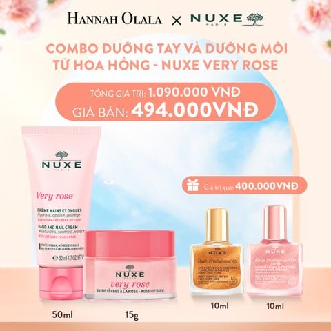 A606_DEAL 8: COMBO DƯỠNG TAY & MÔI NUXE HANDCREAM 50ML & LIP BALM 15G (MẬT ONG/HOA HỒNG) 