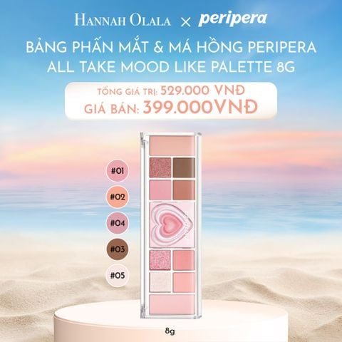  C358_DEAL 2: BẢNG MẮT & MÁ HỒNG PERIPERA ALL TAKE MOOD LIKE PALETTE 8G 